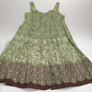 Faith Passion Dress 6 Green Boho Festival Cottagecore Geometric Peasant Sundress
